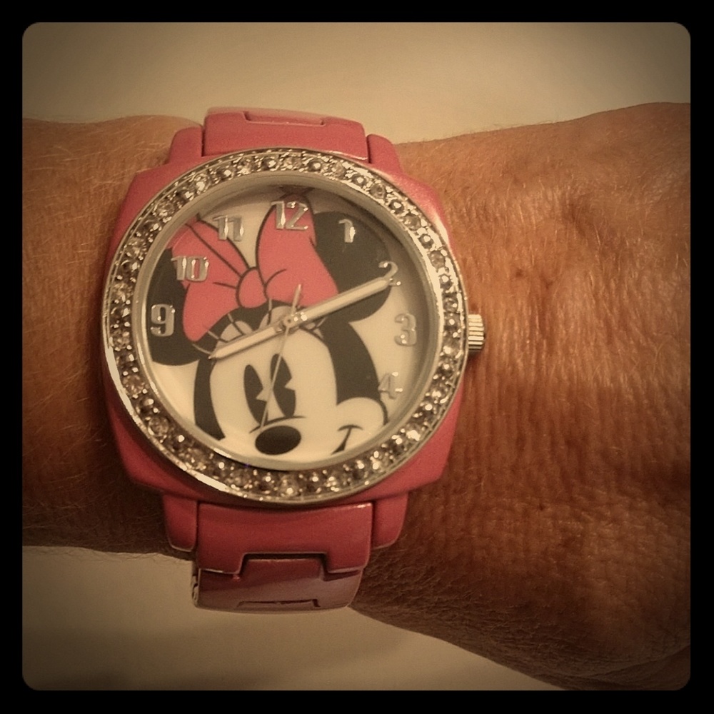 Pink Metal Mini Mouse Watch with Bling